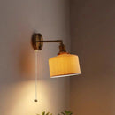 GobekUsa Copper LED Sconce Wall Lamp Pull Chain Switch Nordic Modern Ceramic Mirror Light