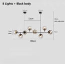 GobekUsa LED Glass Pendant Chandelier: Modern Nordic Style for Dining Room, Bedroom Decor