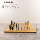 "GobekUsa Geometric Block Chess Set - Wooden Metal Chessboard Home Decor"