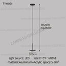 GobekUsa Golden Black LED Long Chandelier for Home, Restaurant, and Cafe