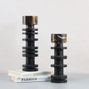 GobekUsa Black Marble Candle Holder for Elegant Table Centerpieces