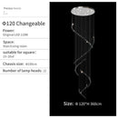 GobekUsa Crystal Chandelier for High Ceilings Living Room - Modern Luxury Spiral Stair Pendant Lamp