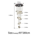 GobekUsa Crystal Rings Chandelier: Modern Luxury Staircase Lighting Fixture