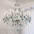 GobekUsa Blue Crystal Chandelier: Luxury E14 Pendant Lights for Living Room and Bedroom