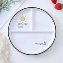GobekUsa 8" Round Grid Plate - Perfect for Solo Dining or Family Breakfast