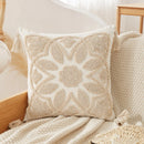 GobekUsa Boho Beige White Embroidered Pillow Cases Set