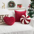 GobekUsa Christmas Cartoon Candy Cushion Cover - Nordic Red Festival Patchwork Embroidered Design