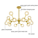 GobekUsa Glass Ball Pendant Chandelier for Living Room Bedroom Dining Room