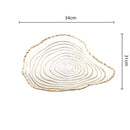 GobekUsa Gold Foil Glass Tray Geometric Fruit Plate Home Decor Accessory