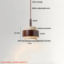GobekUsa LED Pendant Lights Bar Decor Yellow Travertine Stone Wood Hang Lamp