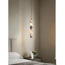 Black Natural Stone Cylinder Pendant Light