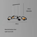GobekUsa Black Stainless Steel Chandelier LED - Modern Luxury Design for Living Room