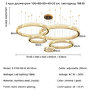 GobekUsa Gold Crystal Round Ring Chandeliers with LED Pendant Light for Ceiling Lighting