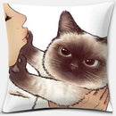 GobekUsa Cute Cat Kiss Love Cartoon Pillowcase for Home Decor