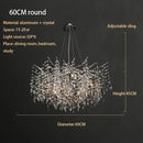 GobekUsa Crystal Chrome Chandelier: Luxury Pendant Lamp for Living Rooms, Villas, and Restaurants