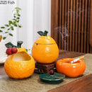 GobekUsa Ceramic Ashtray: Orange & Lychee Design, Desktop Smoking Accessories, Portable Ash Tray