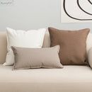 GobekUsa Brown Beige Faux Leather Cushion Cover 45x45cm for Home Sofa Living Room