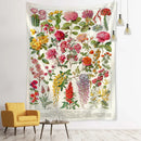 GobekUsa Botanical Map Tapestry: Retro Boho Wall Hanging for Dorm or Living Room