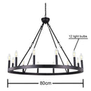 GobekUsa Iron Round LED Pendant Chandelier for Living, Cafe, Restaurant décor