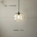 GobekUsa Glass Globe Chrome Pendant Light - Nordic Style Hanging Lamp