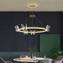 GobekUsa Gold Butterfly Crystal Chandelier Pendant Light for Elegant Living Room & Restaurant Decoration