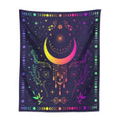 GobekUsa Celestial Moon Phase Tapestry with Floral Accents