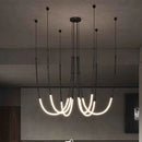 GobekUsa Leda Black Line Chandelier: Stylish Luminaire for Dining & Living Room; Stairwell Lighting