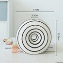 GobekUsa Geometric Stripes Ceramic Vase with Round Cut-outs for Home Decor