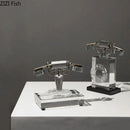 GobekUsa Crystal Telephone Sculpture Desk Decoration Retro Fixed Phone Room Decor Craft
