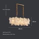 GobekUsa LED Glass Hanging Lamp Golden Leaf Shape Modern Pendant Light