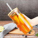 GobekUsa Glass Boba Smoothie Cup with Bamboo Lid & Stainless Steel Straw