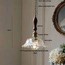 GobekUsa LED Walnut Wood Pendant Light Clear Glass Copper Switch Decor