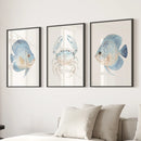 Minimalist Ocean Life Art. Marine Animals Decor by Wall Art Set