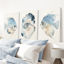 Modern Watercolor Coastal Prints. Fish Wall Art Posters by Wall Art Set
