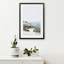 Sea Rocks and Waves Print. Blue Beige Coastal Wall Art by Wall Art Set