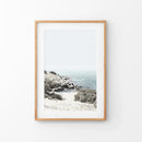 Sea Rocks and Waves Print. Blue Beige Coastal Wall Art by Wall Art Set