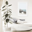 Sea Rocks and Waves Print. Blue Beige Coastal Wall Art by Wall Art Set