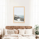 Sea Rocks and Waves Print. Blue Beige Coastal Wall Art by Wall Art Set