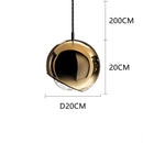 GobekUsa Gold Chrome Ball Pendant LED Light for Kitchen, Bedroom, Dining Room