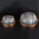 GobekUsa Bronze Metal Glass Outdoor Ceiling Lamp Flush Mount Waterproof Retro Yard Light