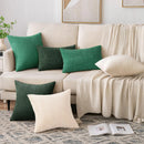 GobekUsa Corduroy Striped Throw Pillow Covers - Soft Decorative Cushion Cases