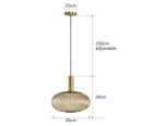 Nordic Ribbed Glass Pendant Light in Green, Grey or Amber