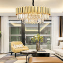 GobekUsa Gold Crystal LED Chandelier: Modern Luxe Lighting Fixture for Home Decor