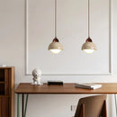 GobekUsa Japanese LED Hanging Lamp Yellow Travertine Pendant Lighting for Bedroom and Dining Room
