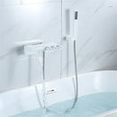 GobekUsa Gold/Black Tub Shower Set Wall Mount Waterfall Mixer Tap Brass Rotatable