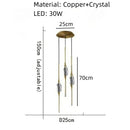 GobekUsa Crystal Wall Sconce Copper Body Light for Bedside, Stair, Foyer, Dining Room