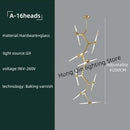 GobekUsa Gold Branch LED Chandelier for Duplex Villa Staircase - Modern Indoor Lighting