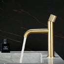 GobekUsa Brushed Gold Basin Faucet - Single Handle, Deck Mounted Cold & Hot Water Mixer