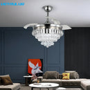 GobekUsa Crystal Ceiling Fan with LED Light and Remote Control