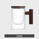GobekUsa Glass Tea Cup Set with Wood Handle for Puer, Heat Resistant Kung Fu Style
